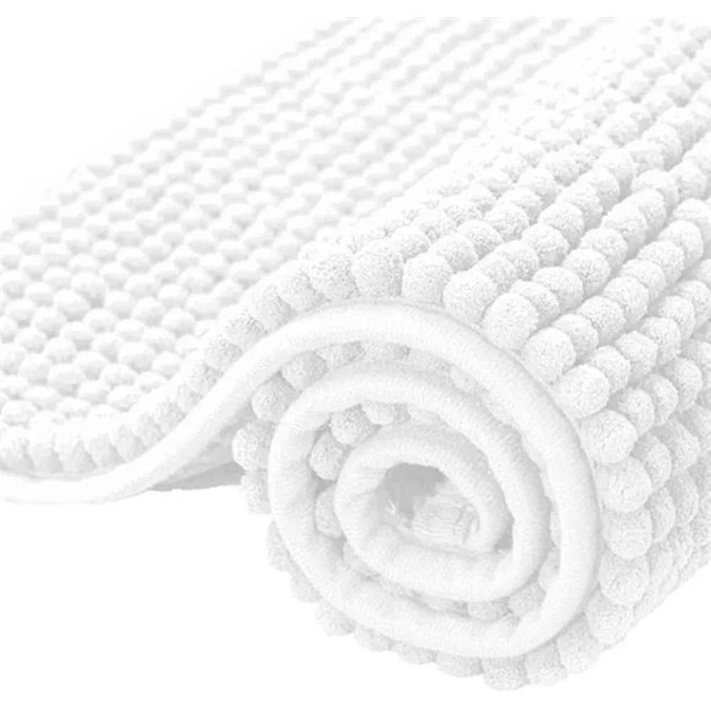 Chenille Bath Rug Soft Plush Absorbent Quick Dry Machine Washable Shower Mat